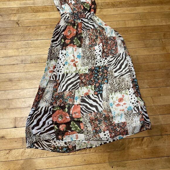 Grass Collection Dress Women’s Size Medium Off Shoulder Maxi Fit N Flare Floral - Picture 12 of 12